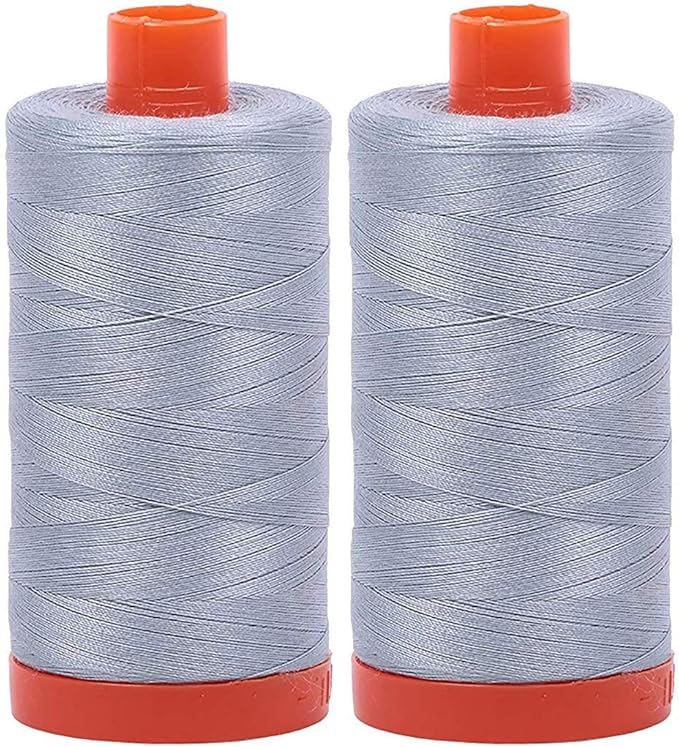 2-Pack - Aurifil 50WT - Arctic Sky (2612) Solid - Mako Cotton Thread - 1422 Yards Each