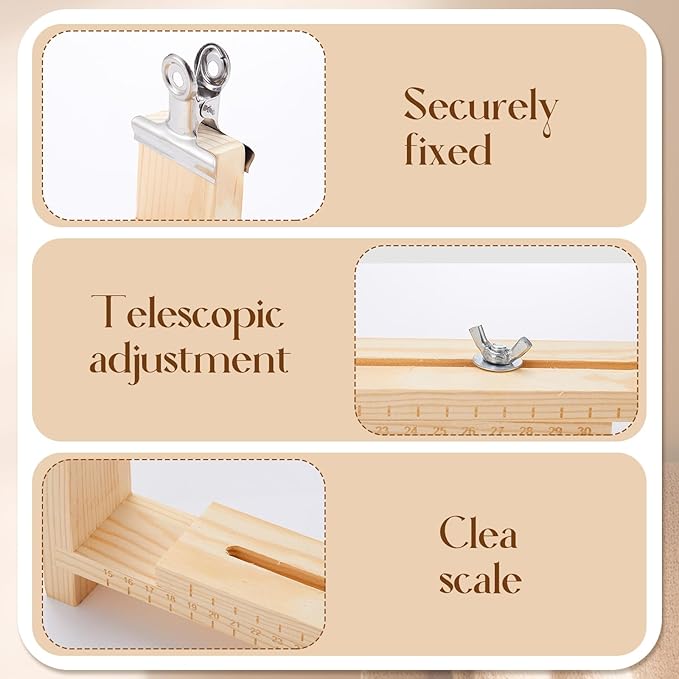 Burbell 13 Pcs Wooden Bracelet Jig Kit Adjustable Clear Scale Bracelet Maker 10 Roll 22 yd DIY Nylon String 2 Pcs Clamp Making Tools for Necklaces Car Hangings