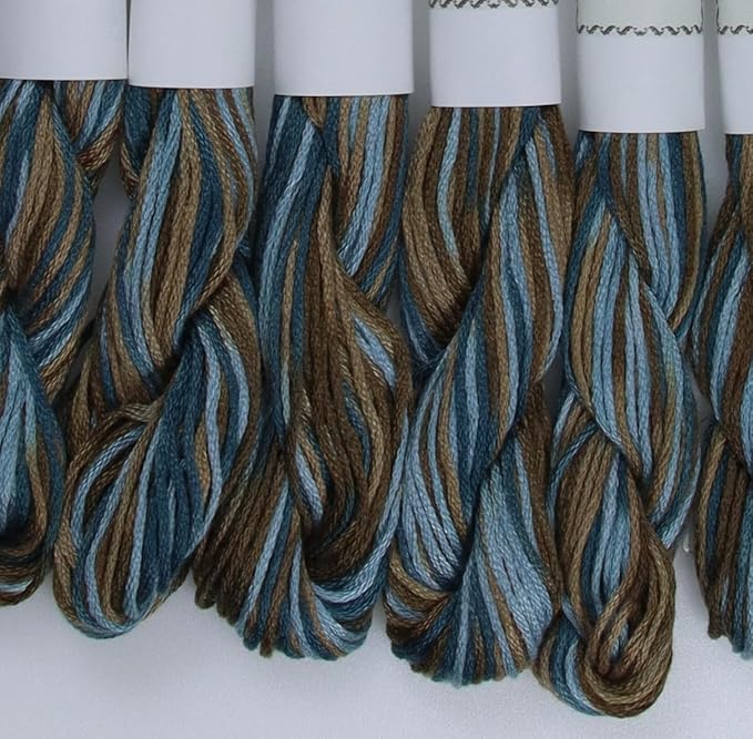 KCS Big skeins of 25 Meters Size 25 Color Variegated Cross Stitch Stranded Threads,6 skeins,4515