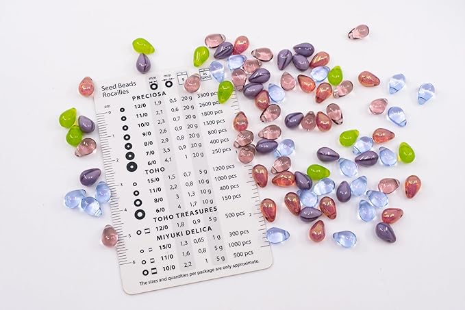 Czech 60-Piece (25g) Glass Beads Mix, 6x9mm, Teardrop Opal Green Silk Dirty Lavender Violet