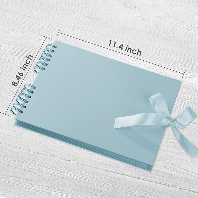Gotideal 80 Pages Scrapbook Album with 10 Metallic Markers, Craft Paper Photo Album for Wedding and Anniversary, Family DIY Scrapbook Accessories with Scrapbooking Stickers Corners(BLUE)