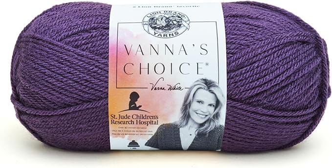 (1 Skein) Lion Brand Yarn Vanna's Choice Yarn, Purple