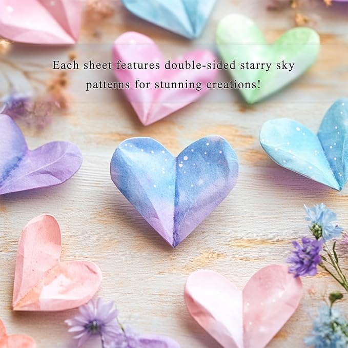 200 Sheets Origami Paper, Fantasy Starry Sky Origami Paper Double Sided,10 Designs Origami Kit Squares for Scrapbook Decor, Folding Crafts Kids DIY School Arts Crafts Projects(3.74*3.74in)
