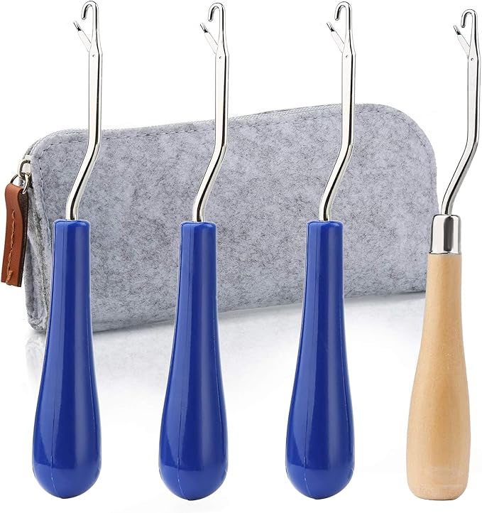 Latch Hook Set for Adults, Latch Hook Kit, Latch Hook Tool, Latch Hook Crochet Needle, Dreadlock Crochet Hook with Latch, Latch Hook Crochet Needle, Bent Latch Hook for Carpet Making