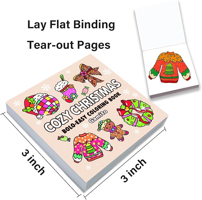 Mini Christmas Coloring Book for Adults, 2-Pack Travel Small Coloring Books, Pocket Size Adults Relaxation Coloring Books Stress Relief Books