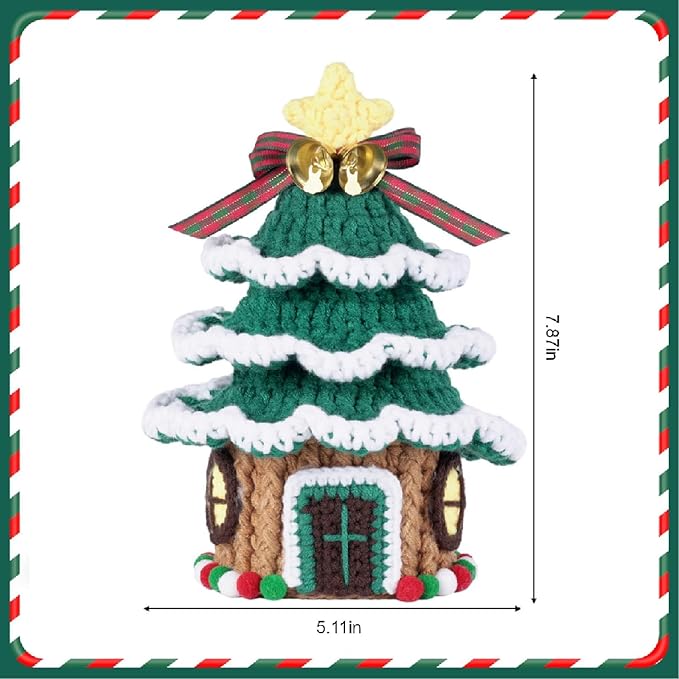 Crochet Set - Beginner Friendly Crochet Set with Step-by-Step Teaching Videos and Crochet Pattern Manuals (Christmas Tree)