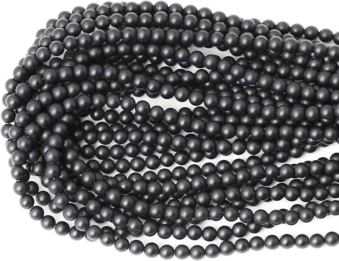 60PCS 6mm Natural Matte Black Onyx Round Loose Beads DIY Bracelet Necklace Materials 1 Strand 15"