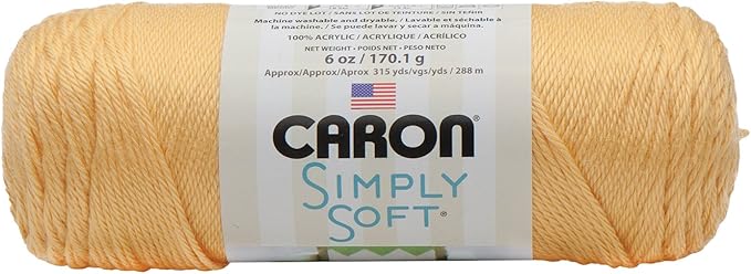 Caron Simply Soft Sunshine Yarn - 3 Pack of 170g/6oz - Acrylic - 4 Medium (Worsted) - 315 Yards - Knitting/Crochet