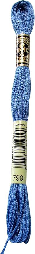 DMC 117-799 6 Strand Embroidery Cotton Floss, Medium Delft Blue, 8.7-Yard