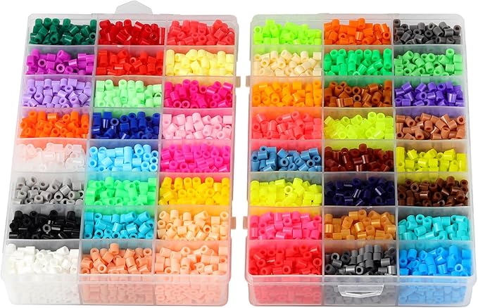 banchelle fuse beads refills 7600 pcs 5 mm plastic round melt beads 48 colors suitable for 5 mm fuse bead board