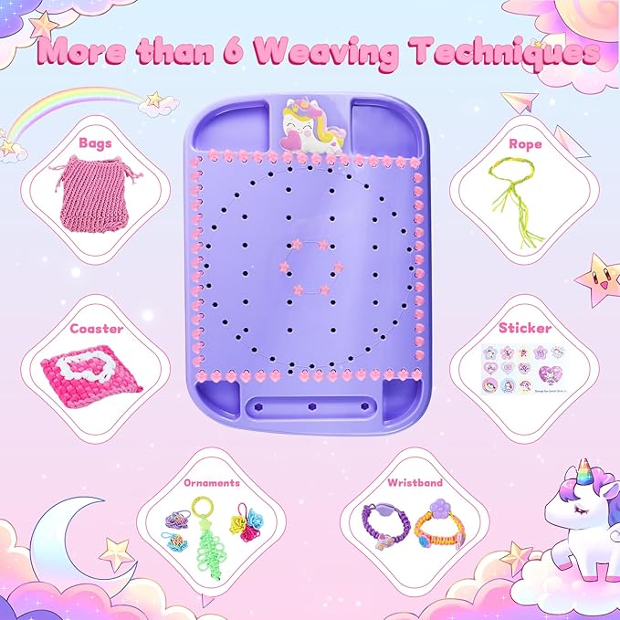 Rubber Band Bracelet Kit for Kids, Loom Bracelet Making Kit, Friendship Bracelet Kit, 400+ Pcs DIY Craft Kit for Girls Ages 6-12, Weaving Loom Set with Case, Beginner Bracelet Maker for Teens Adults