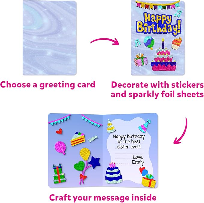 skillmatics foil fun - card making set, no mess art for kids, craft kits & supplies, diy creative activity, gifts for girls & boys ages 4, 5, 6, 7, 8, 9