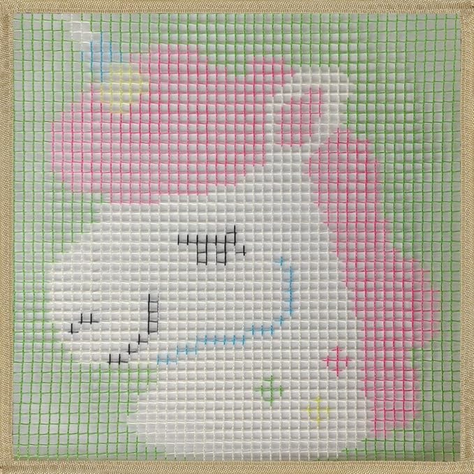 DL-YTG Latch Hook Kits Rug Unicorn Crochet Yarn Cushion Colour Pre-Printed Canvas Cover Rug Needlework DIY Hook and Latch Kit Christmas Home Decoration 30x30cm/12 X12in