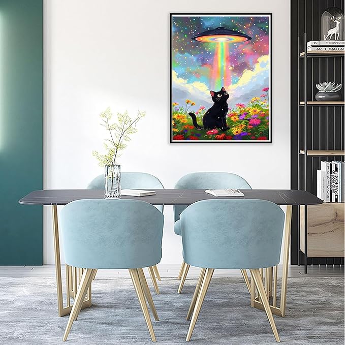 cviokrdu Cat Paint by Numbers Kit for Adults - Animals Adult Paint by Number Kits on Canvas, DIY UFO Oil Painting for Gift Home Wall Decor (16x20inch)