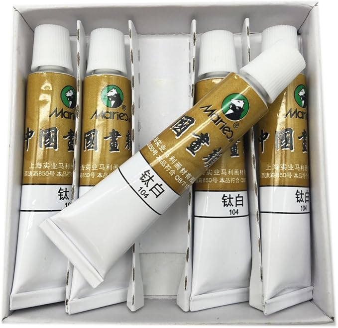 Easyou Marie's Big Size Chinese Painting Color Tubes Watercolor Drawing 12ml*5pcs Titanium White