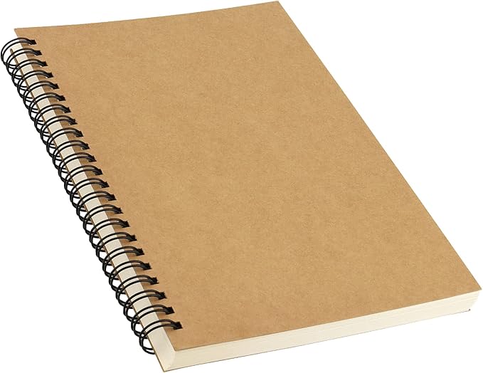 20 Pack A5 Unlined Spiral Notebook, 120 Pages/60 Sheets Softcover Kraft Blank Stketch Book Journal Notebook, Sketch Padfor Drawing, Sketching, Writing, 8.3 x 5.5 inch
