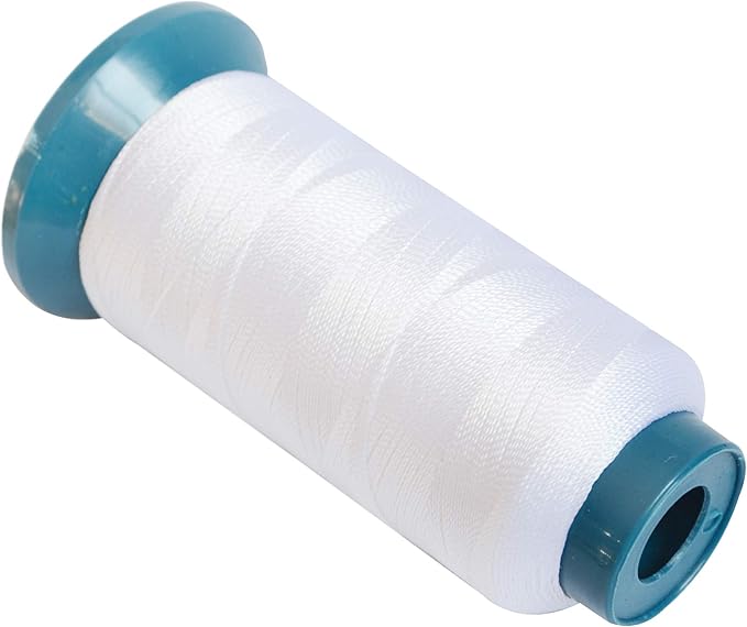Hair Weaving Thread with C/J/I/T Needles 1500 Yards 210 D Strength Polyester Thread Sewing Thread for Making Wigs Hair Extension Kit (White)