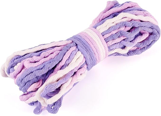 21.87 Yards Medium Slate Blue Single Strand Macrame Cord 3.5mm Gradient Colored Cotton Cord Colorful Twine Bohemia Soft Cotton Rope Yarn for DIY Craft Knitting Crochet Wall Plant Hanger Home
