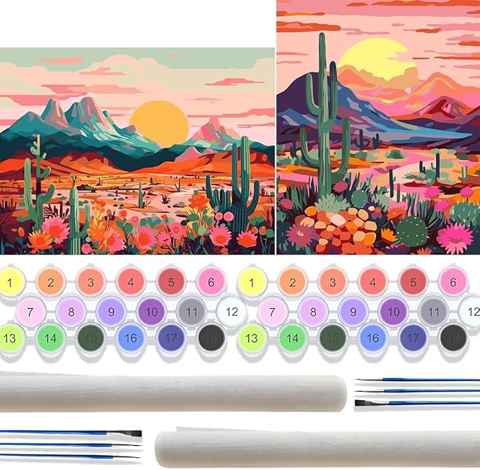 TONGZONGFU 2 Pack National Park Paint by Numbers Kit for Adults Beginner,Landscape Paints by Numbers Kits for Adults On Canvas Wander Painting National Parks Paint by Number On Mountain - 12x16 Inch