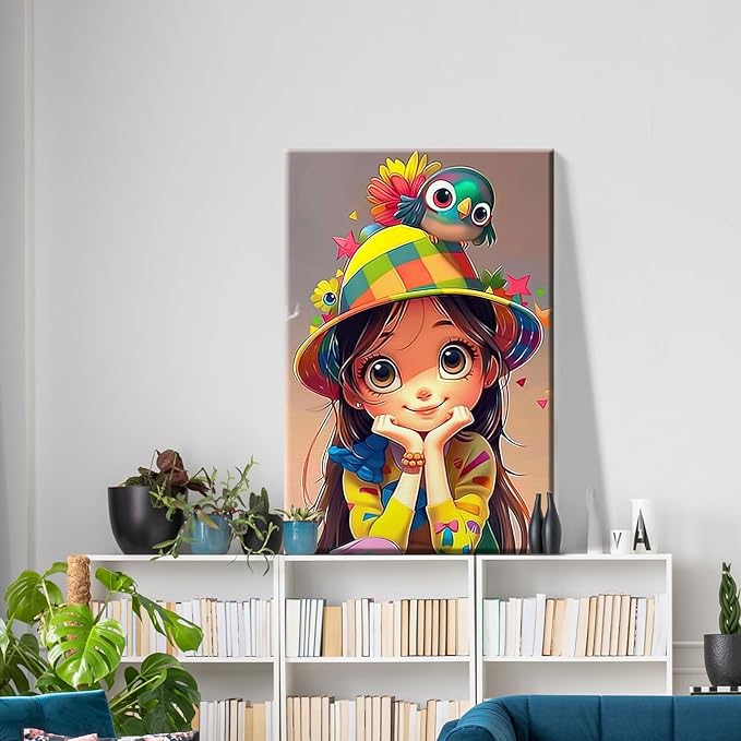 ATDMS Paint by Numbers Kit for Adults with Frame Cartoon Paint by Number with Easel Cartoon Character Adult Paint by Number Kits on Canvas Paint by Number with Frame for Home Wall Decor 8x12 Inch