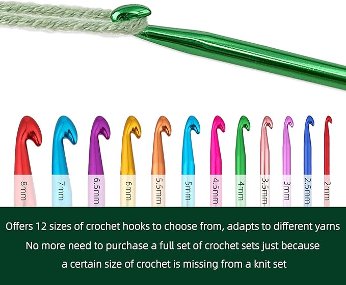 3 mm Crochet Hook, Crochet Needles for Yarn, Aluminum Ergonomic Crochet Hooks for Craft Beginners