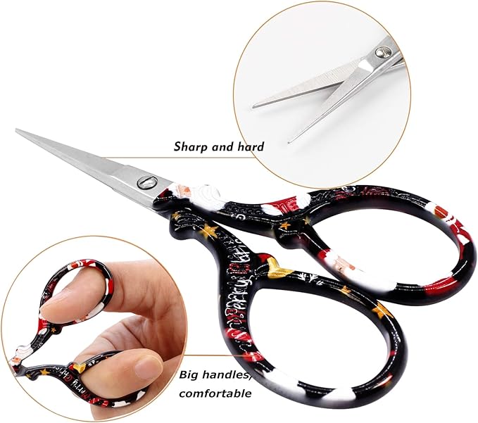 Scissors Small Sewing Scissors 3.6Inch Embroidery Scissor Small Precision with Leather Cover Stainless Steel Scissor for Needle Work Art Work Craft Threading