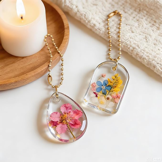 Resin Jewelry Molds, Keychain Resin Molds Silicone with Hole, 4 Styles Arc Edge Pendant Silicone Molds for Epoxy Resin Jewelry, Earring, Necklace, Keychain Making Kit