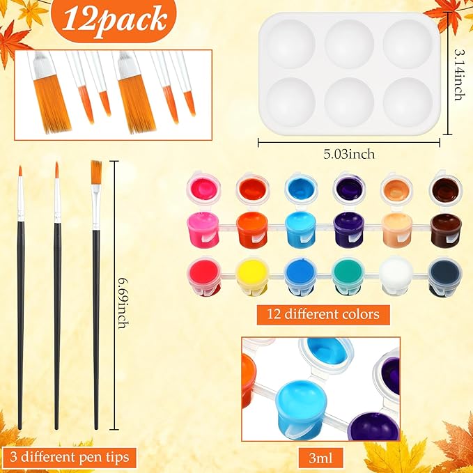 Ctosree 12 Pack Pre Drawn Canvas Kit for Painting Sip and Art Paint Kit for Adults Pre Painted Canvas Party Favors for DIY Holiday Party Date Night Gifts(Autumn Harvest,10 x 8 Inch)