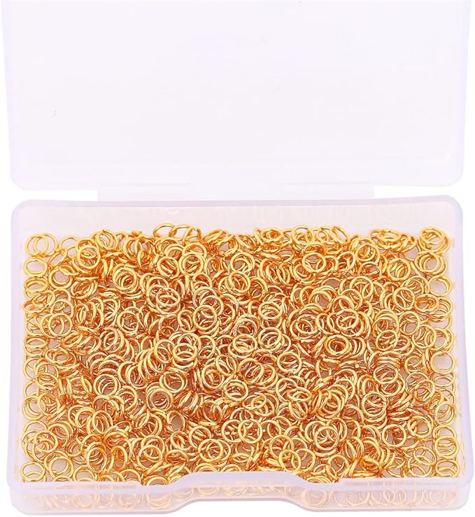 18K Gold Plated Jump Rings Non Tarnish 4mm 900pcs for Jewelry Making Findings