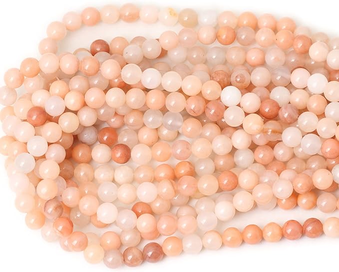 cheavian 45pcs 8mm natural pink aventurine round loose beads for jewelry making diy bracelet necklace materials 1 strand 15"