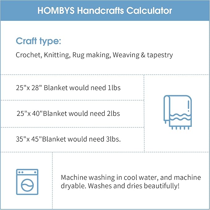 HOMBYS Chunky Tie Dye Mix Chenille Yarn for Hand Knitting, Super Bulky Jumbo Yarn for Crocheting, 3/4" Thick Soft Plush Yarn for Blankets, 8 Skein Pack (26 yds / 7.5 oz Each) Blue,Sky Blue,White