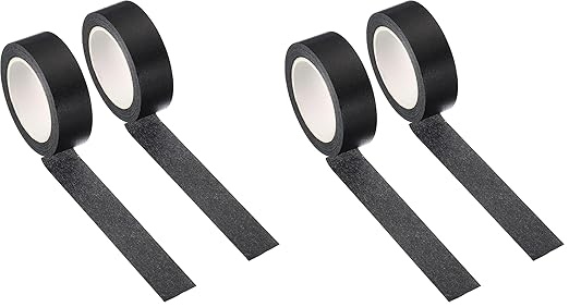 PATIKIL Holographic Washi Tape 0.59 Inch x 10.93 Yards, 2 Roll Self Adhesive Masking Sticker for DIY Art Craft Wrapping Decoration, Black (Pack of 2)