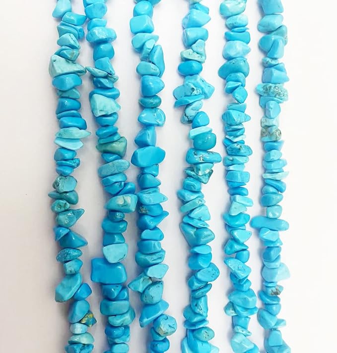 5-8mm Natural Blue Turquoise Howlite Gemstone Chips Beads Healing Crystals Waist Bracelets Necklace Kit Irregular Stone DIY Crafts Design Jewelry Making