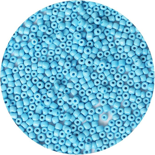 Bala&Fillic Opaque Light Blue Color 4mm Seed Beads About 1200pcs/100Grams in Bag, 6/0 Glass Craft Beads for Making Bracelet and Necklace (Light Blue)