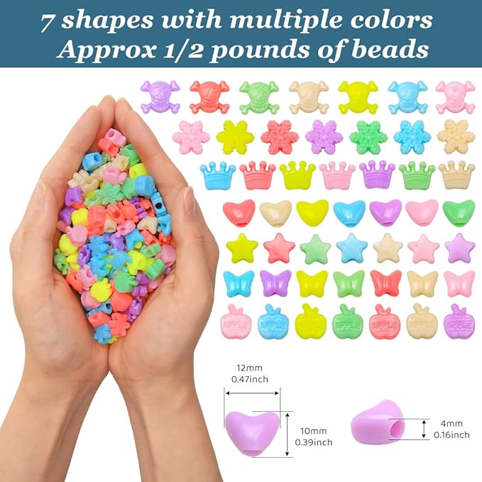 eppingwin 1/2 pounds shaped pony beads