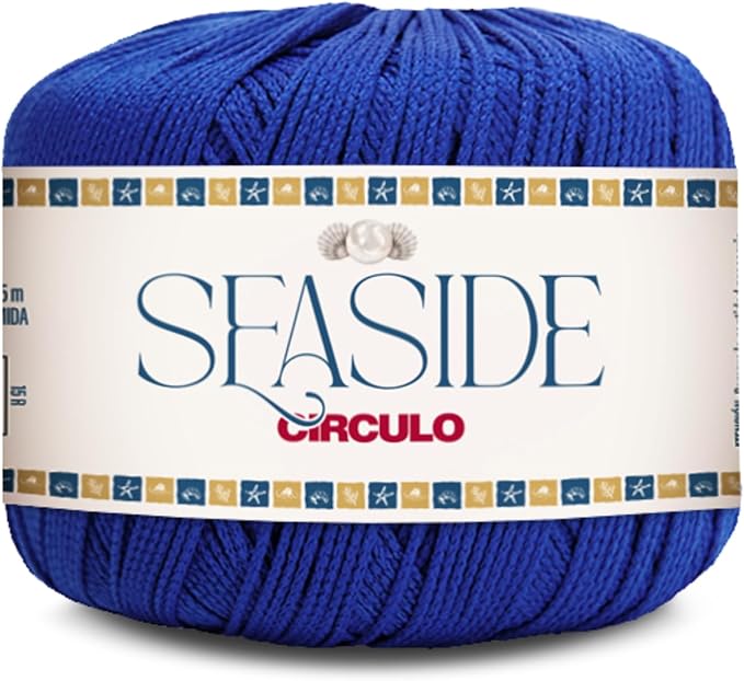 CIRCULO Seaside Yarn, Perfect for Beachwear, Bikinis & Cover-Ups, Quick-Drying & Lightweight, Fingering Weight, 100% Polyamide, 180.4 yds, 50g (615 - Ball Blue)