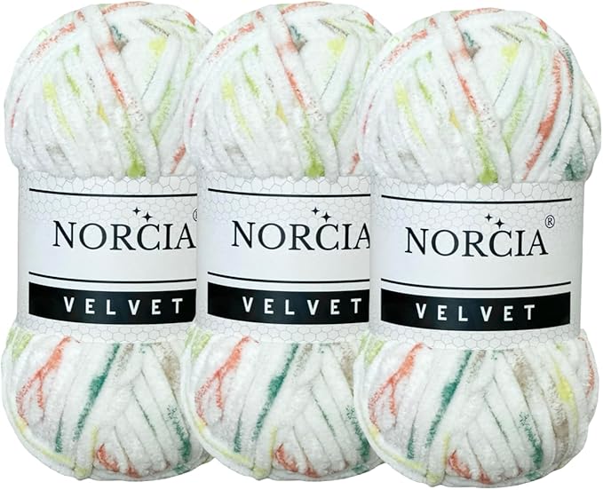 Soft Velvet Yarn Chenille Yarn for Crocheting Super Bulky 3x100g (3x74.3 yds) Baby Blanket Yarn for Knitting Amigurumi Yarn for Crochet Weaving Craft