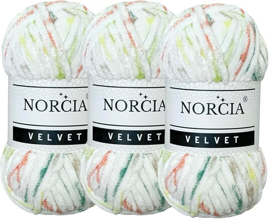 Soft Velvet Yarn Chenille Yarn for Crocheting Super Bulky 3x100g (3x74.3 yds) Baby Blanket Yarn for Knitting Amigurumi Yarn for Crochet Weaving Craft