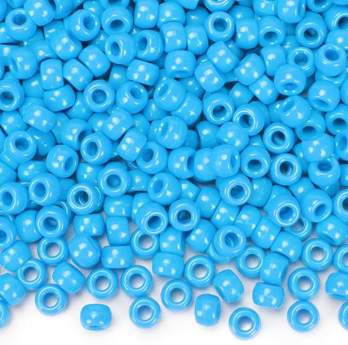 IOOLEEM Light Blue Pony Beads,1200pcs Beads for Bracelets Making & Hair braiding, Kandi Friendship Bracelets & Jewelry Making.
