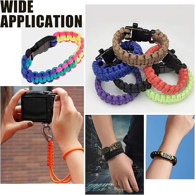 PH PandaHall Jig Bracelet Maker, Wristband Maker with 8 Parachute Cords and 8 Quick Release Buckles Adjustable Length Braiding Weaving Tool for Bracelets Jewelry Making
