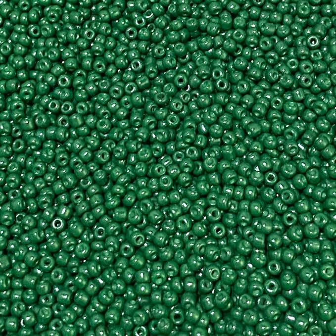 Bala&Fillic Size 3mm Seed Beads Blackish Green Color About 3600pcs /100grams in Bag 8/0 Glass Craft Seed Beads for Making Bracelet and Necklace (Blackish Green)