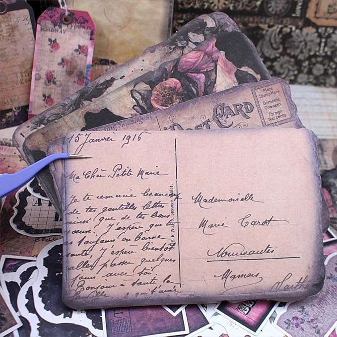 Diuhofart Vintage Scrapbooking Supplies Kit, 185pcs Junk Journal Kit with Scrapbook Paper A6 Aesthetic Notebook, Scrapbook Kit, Art Craft DIY Gift for Adult Women