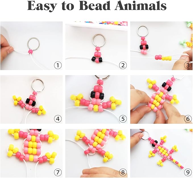 simetufy 1200 pcs pony beads macaron pastel colored beads for crafts hair beads for hair braiding, 8 candy colors