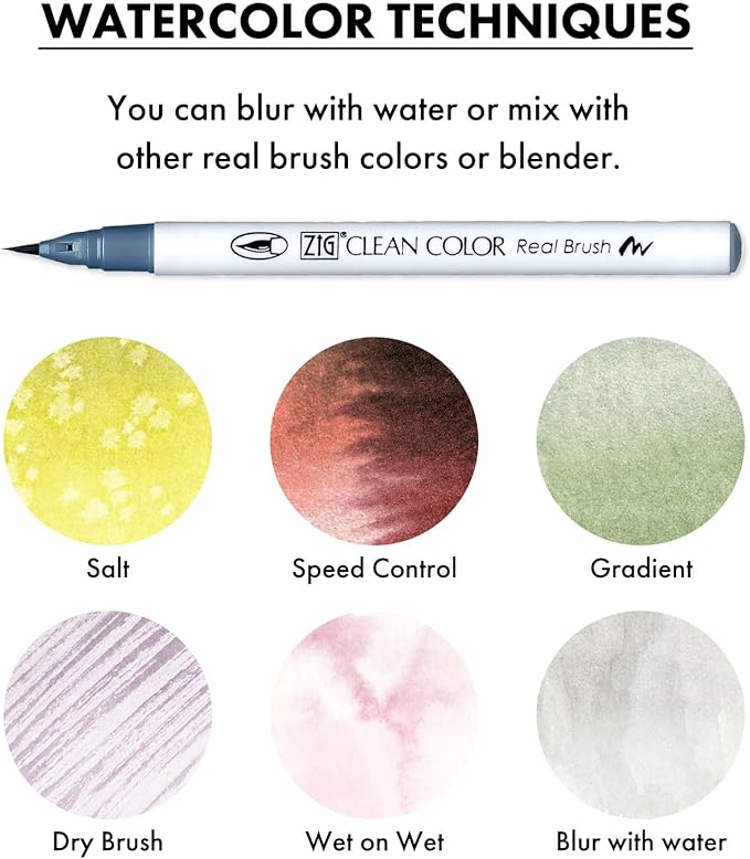 Kuretake ZIG Clean Color Real Brush, NEW 30 Colors with Flexible Brush Tips, Watercolor Pens for Painting, Drawing, Calligraphy and Brush Lettering for Artists and Beginner Painters, Made in Japan…