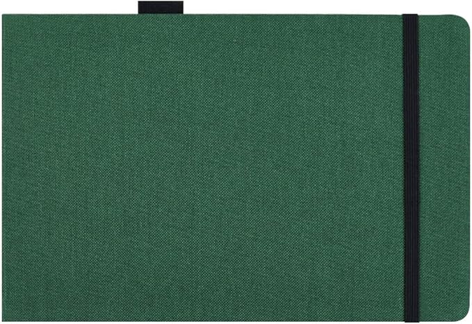 Mifuner 5"x 8" 220gsm Travel Handmade Cloth Cover Watercolor Paper 80 pages (40sheet frond and back) Notebook Journal Painting Paper Perfect for Travel Green