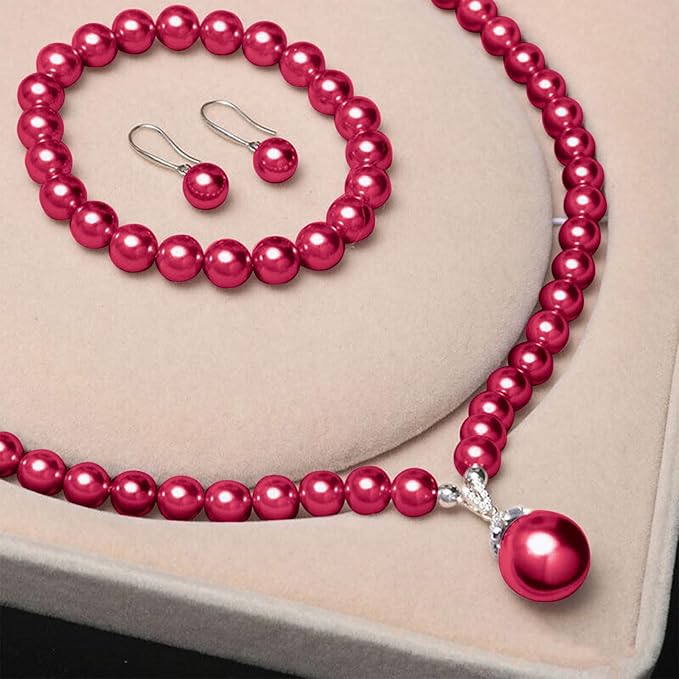 2116 PCS Pearl Beads for Bracelet Making Kit Gold Beads for Jewelry Making Kit Gold Small Spacer Bead Dark Red Pearl Bead for Crafting Charms Necklace Earrings DIY Craft for Women Adult