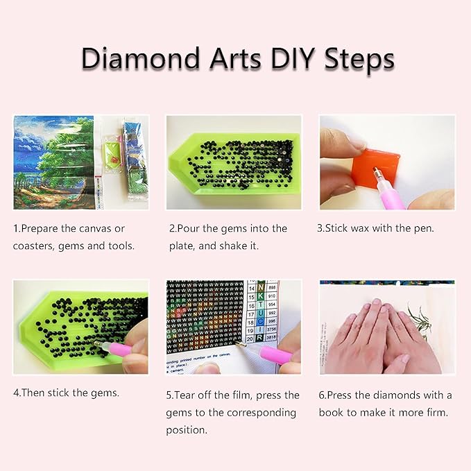 Muzagroo Art 5D Diamond Painting Kits for Adults, Aurora Diamond Art Kits for Beginners, DIY Landscape Diamond Dot Kits Gem Arts and Crafts for Living Room, Gem Painting Living Room 4 PCS Wall Art