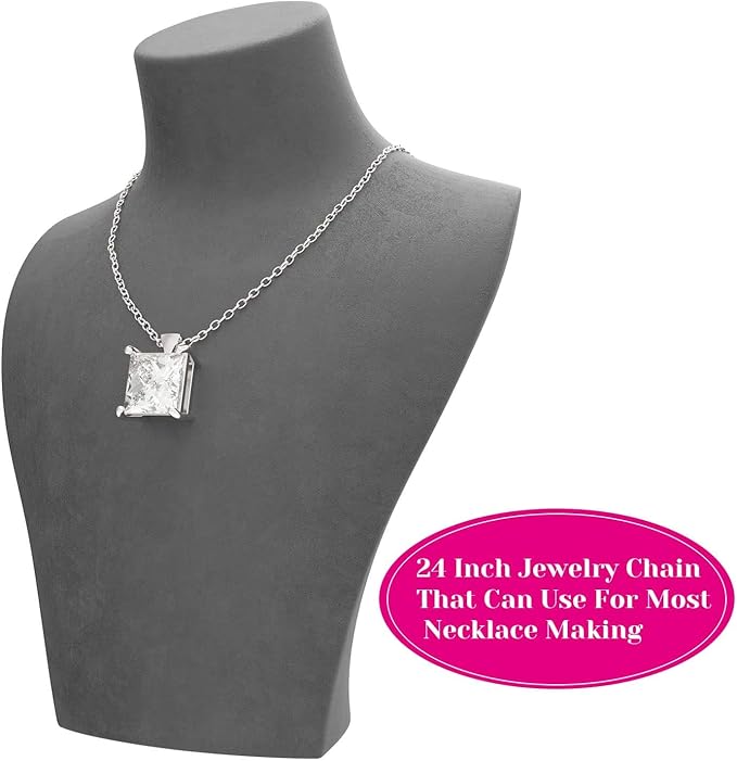 selizo 30 Pack Jewelry Making Chains Necklace Chain Bulk Silver Plated Necklace Chains for Necklace Jewelry Making, 1.2 mm (24 Inches)