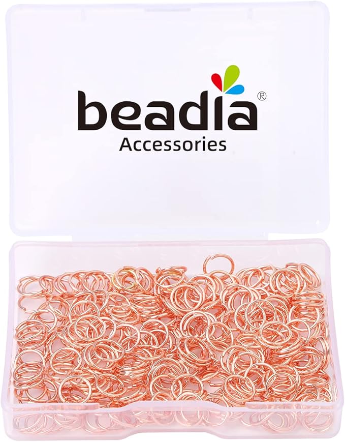 Rose Gold Plated Jump Rings Non Tarnish 7mm 300pcs for Jewelry Making Findings