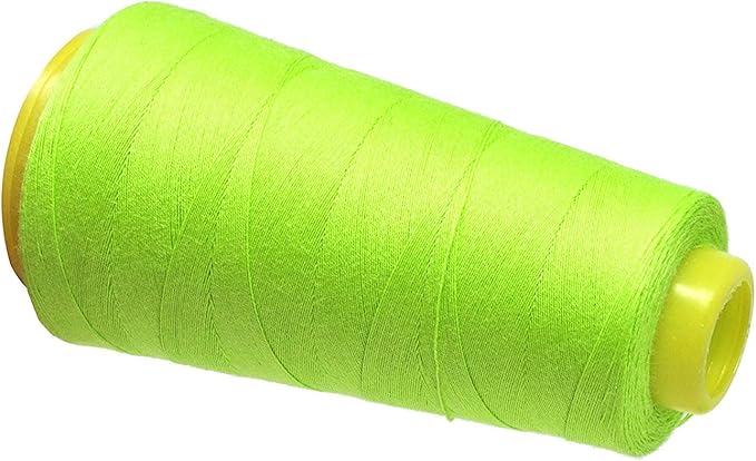 Mandala Crafts Lime Green Thread Cones for Machine and Hand Quilting - 2400 Yds 50 WT Multiple Purpose Mercerized 100% Cotton Threads for Sewing Machine Serger Embroidery